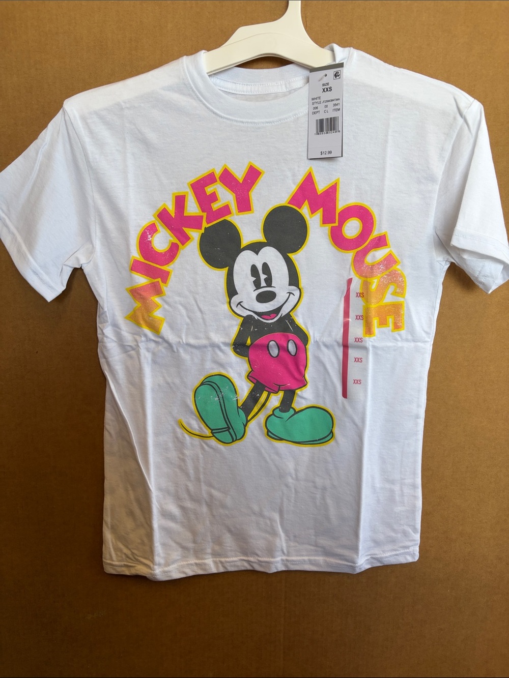 Disney White Tee with Pink & Yellow Pop Graphic